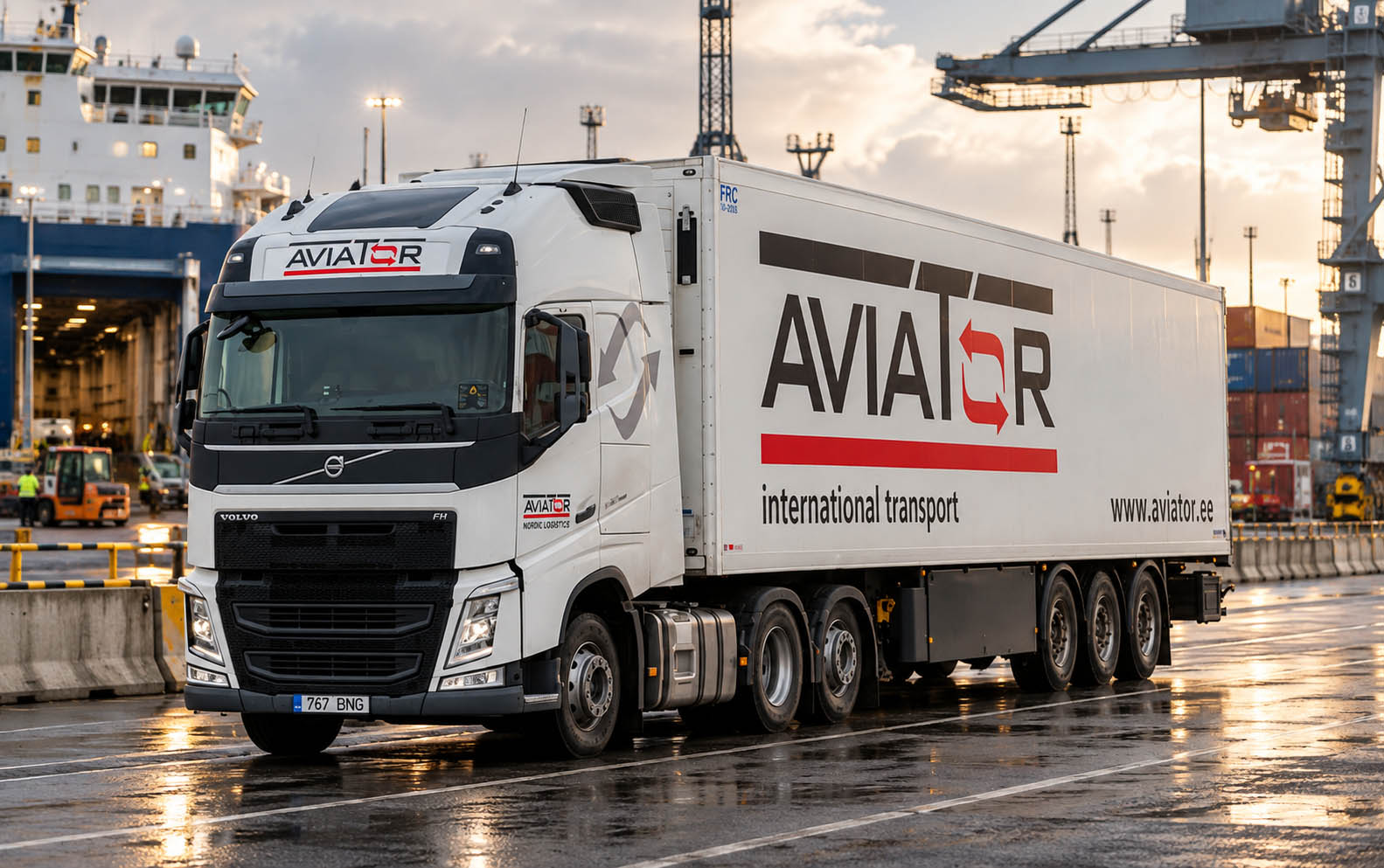 AVIATOR truck at a Scandinavian logistics terminal