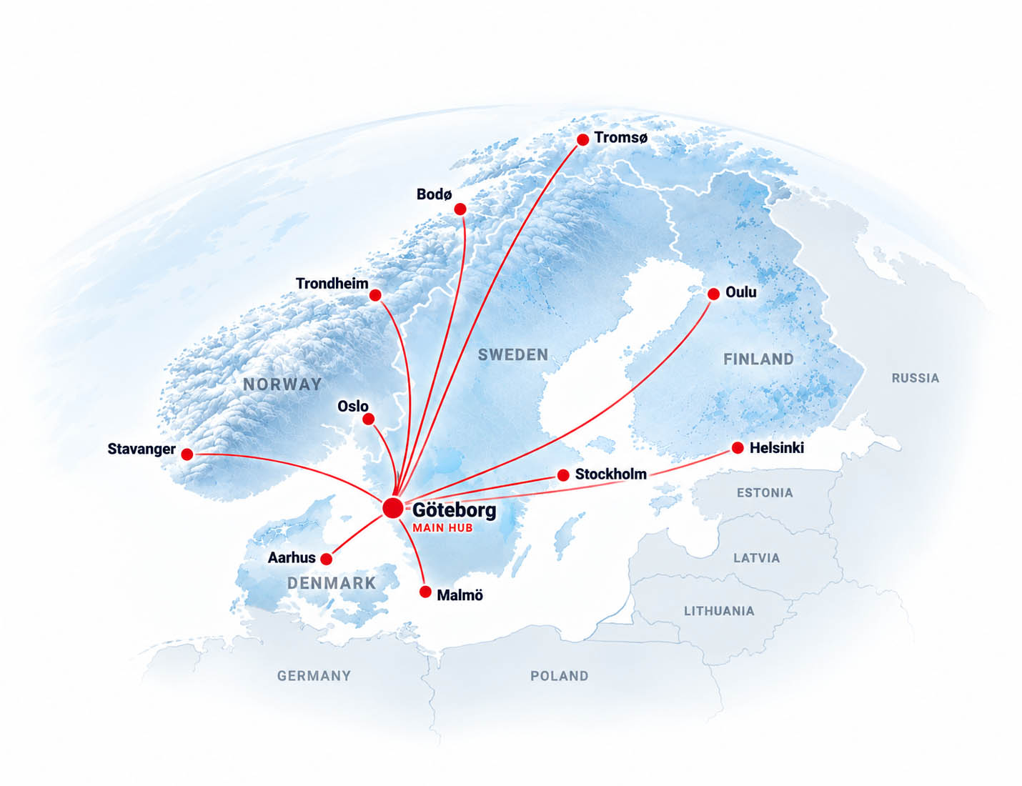 AVIATOR Scandinavian transport routes